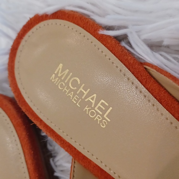 Michael Kors Tiffanie Slip-on Loafer Mule Flats Terracotta Suede NEW - Picture 6 of 16